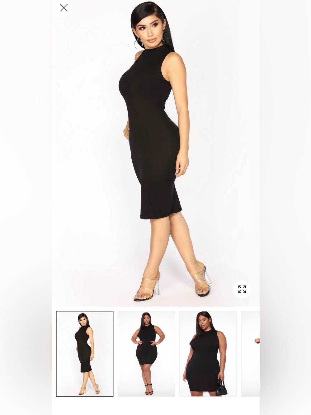 Fashion Nova Black Sleeveless Midi Dress